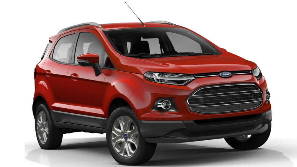 EcoSport 2013 vermelha com detalhes pretos e roda prata