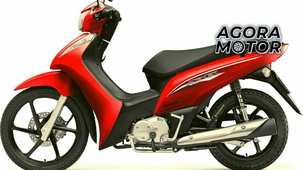 Foto lateral de uma Honda Biz2017 Vermelha