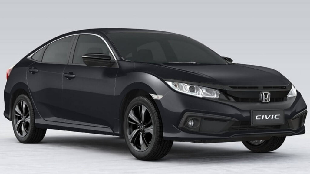 Foto lateral de um Civic 2021 preto 