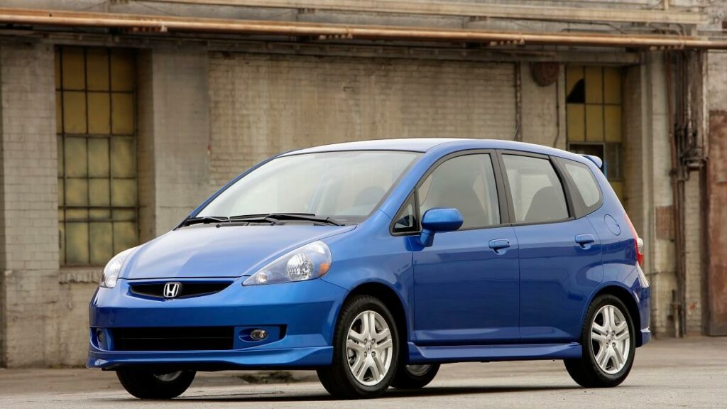 Foto de um Honda Fit 2007 azul