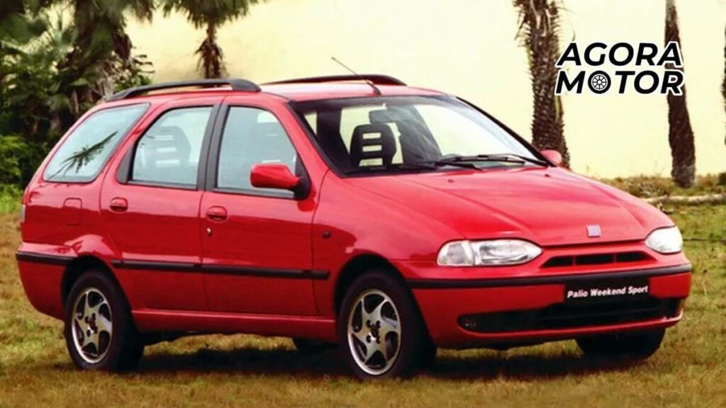 Foto de um Palio Weekend 1997 vermelho