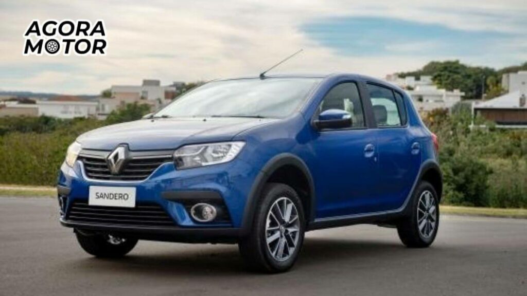 Foto de uma sandero 2020 azul