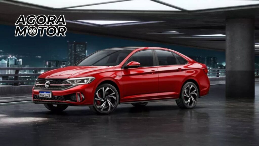 Foto de um Jetta 2023 vermelho