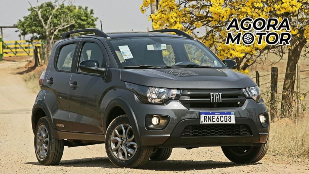 Foto de um Fiat Mobi 2023 cinza