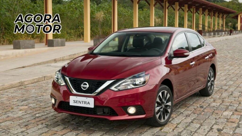 Foto de um Nissan Sentra 2019 vermelho