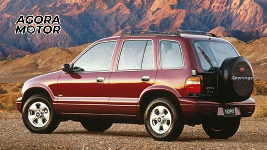 Foto de uma Sportage 1996 vermelha