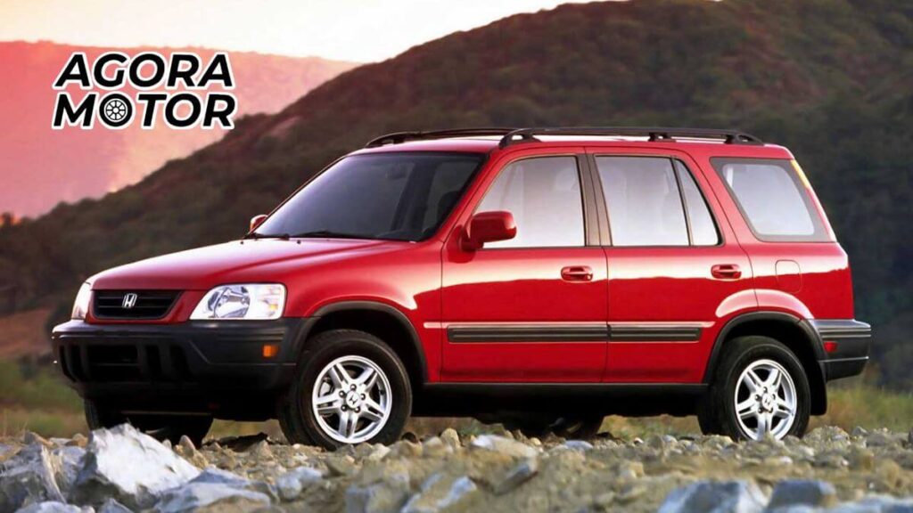 Foto de um CRV 2001 vermelho