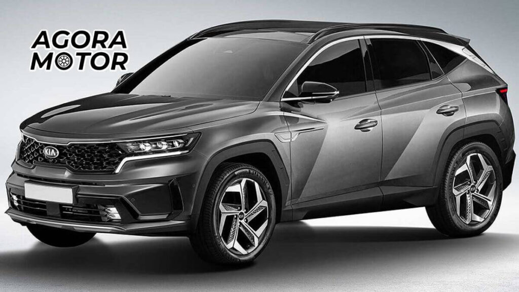 Foto de um Sportage 2021 cinza