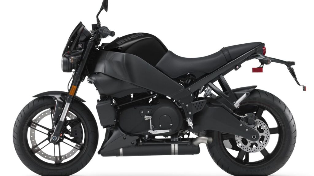 Buel Lightning 2009 preta em fundo branco.