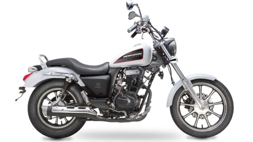 Dafra Horizon 2016 branca em fundo branco.