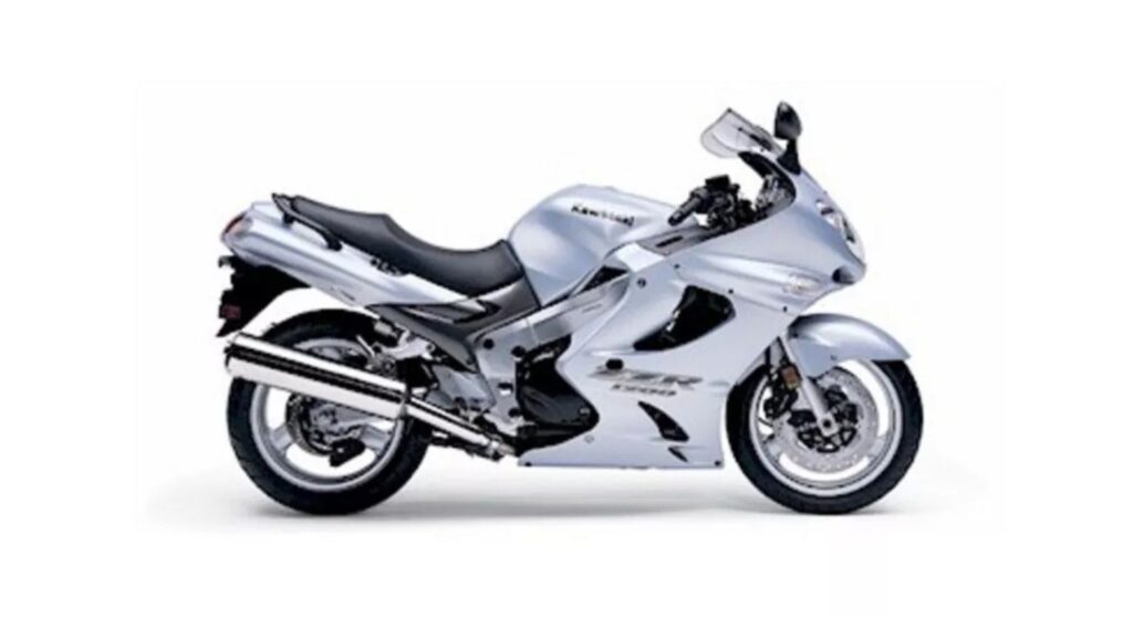 Kawasaki ZZR 1200 2004 branca de lado.