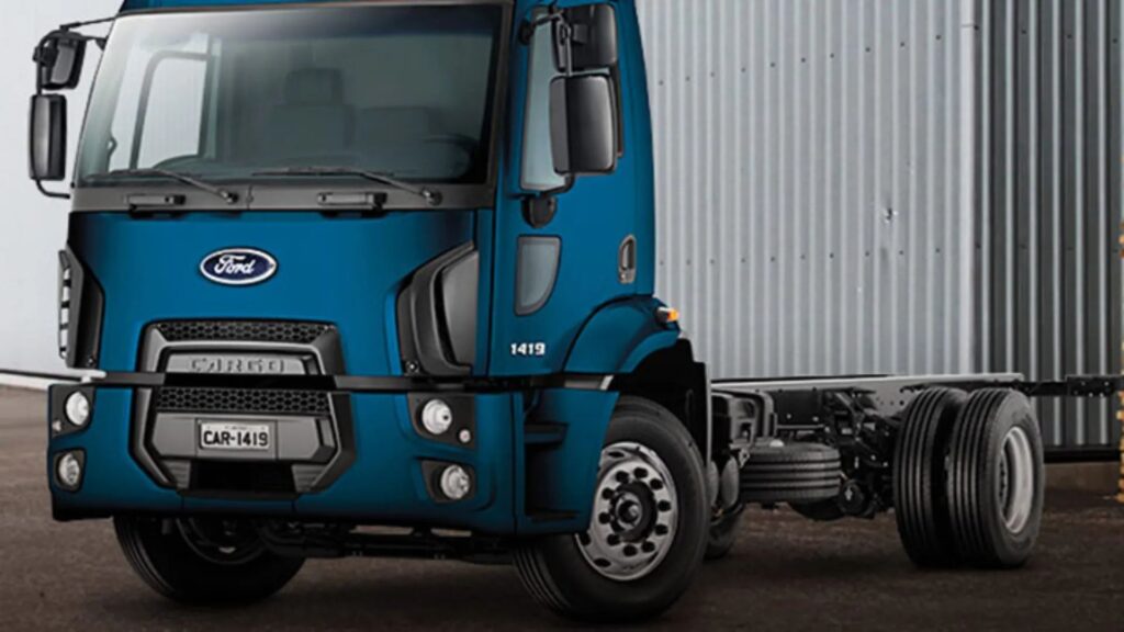 FORD CARGO 1419 1991 azul na diagonal.