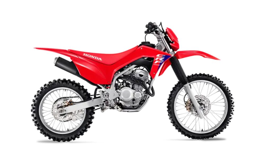 Honda CRF 250 F Zero no fundo branco.