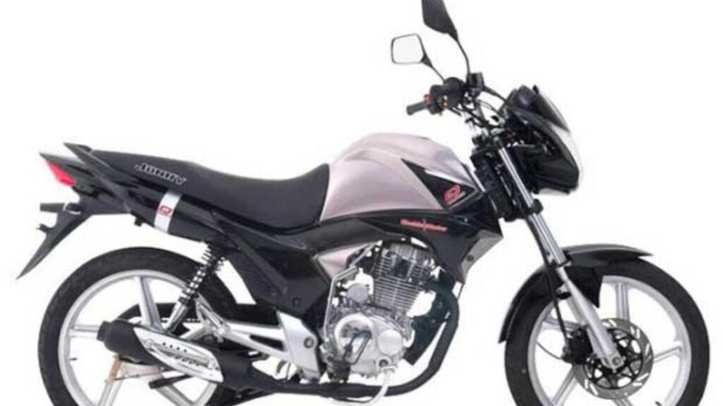 JONNY QUICK 2011 150cc prata de lado no fundo branco.